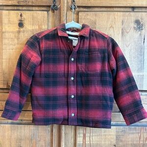 Boys flannel shearling lined jacket
